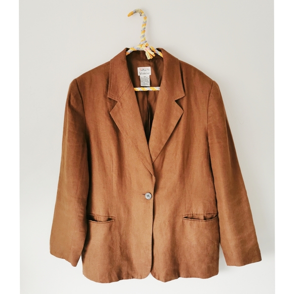 Talbots Jackets & Blazers - Vintage Talbot's Petites Camel Irish Linen Blazer